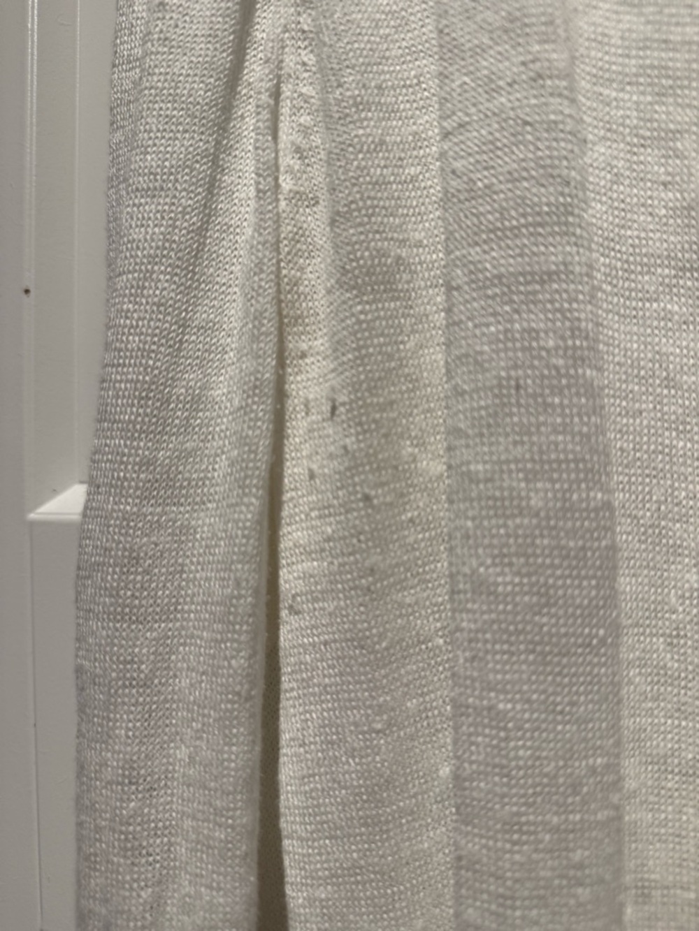 Coastal White Open-Front 100% Linen Cardigan - Picture 5 of 5